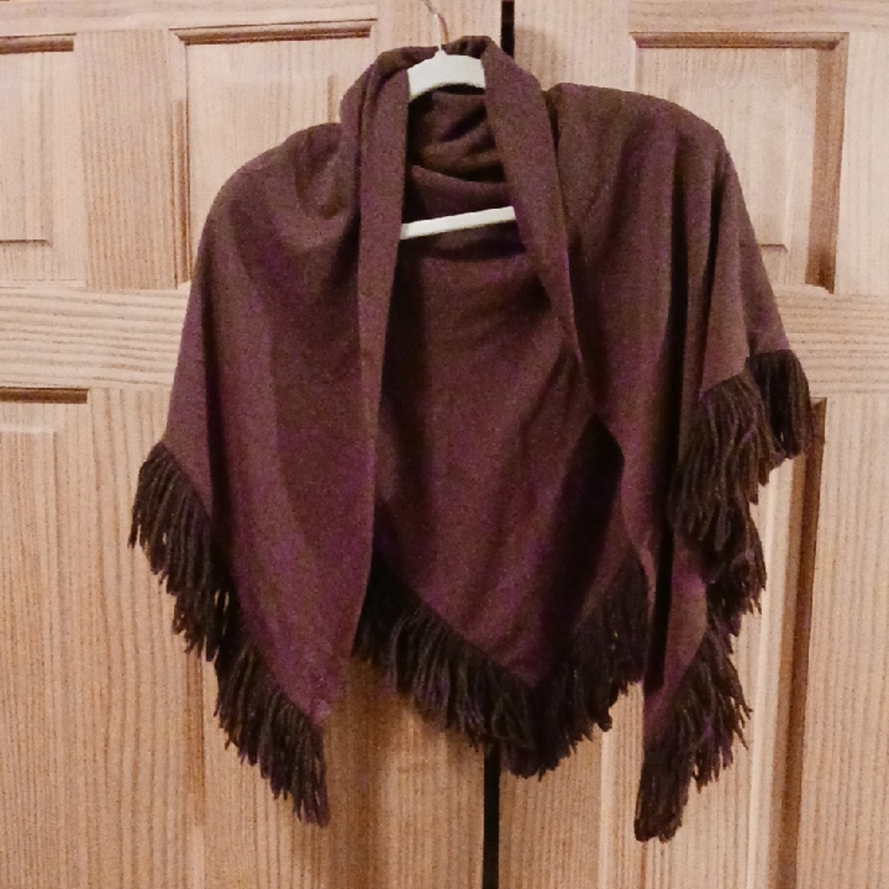 Brown Fringed Shawl